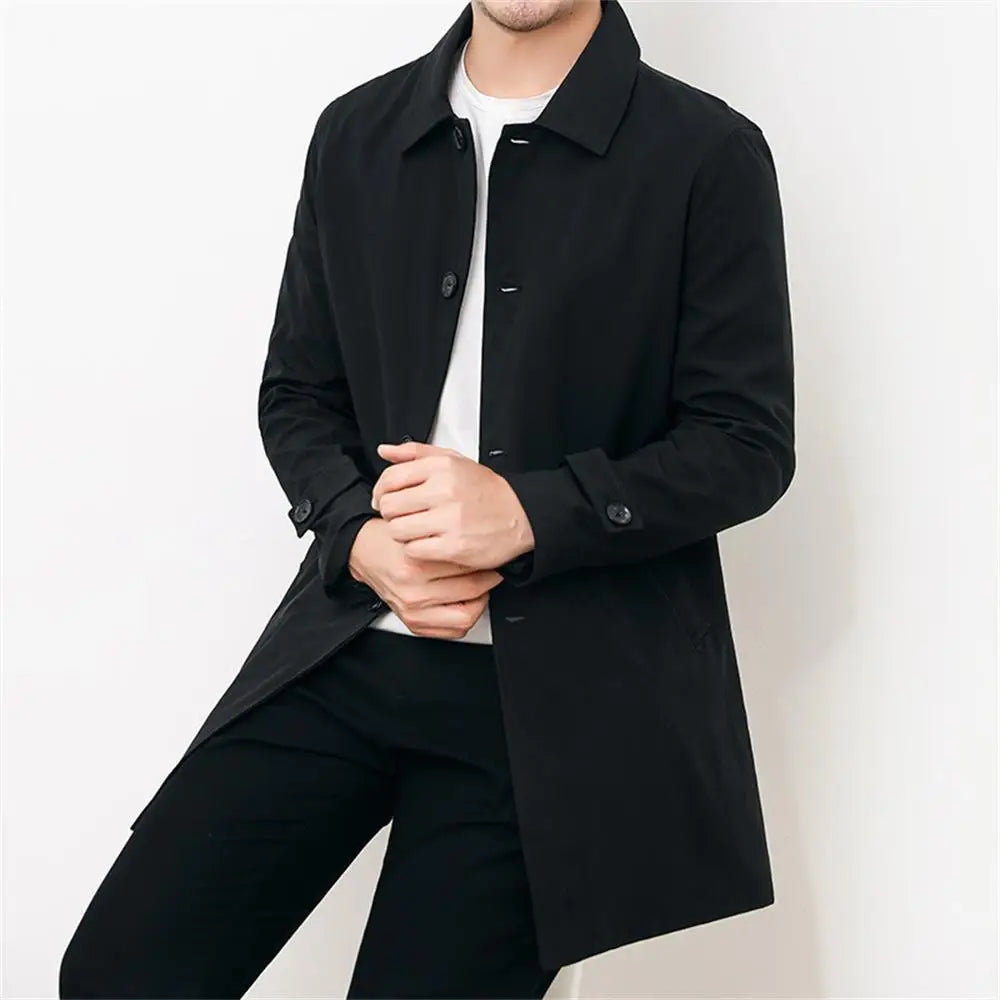 RokstarModern Long Trench Coat – Sleek, Versatile, and Stylish Outerwear for the Modern Man