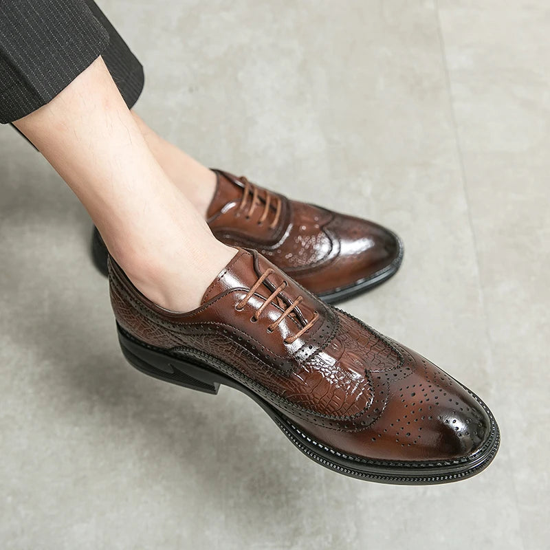 Kick Up Your Style: Brogue Dress Leather Shoes at RokstarModern. Classic elegance with a modern twist. Elevate your formal look with our sophisticated footwear