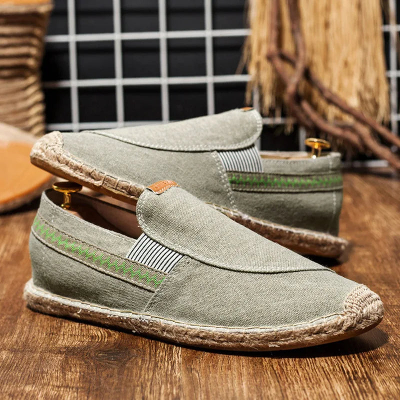 RokstarModern Men's Casual Vintage Loafers – Soft Hemp Shoes