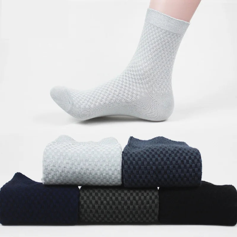 Step into Comfort: 10 Pair Men's Bamboo Fiber Socks at RokstarModern. Treat your feet to luxury with these soft and breathable socks. Elevate your sock game today