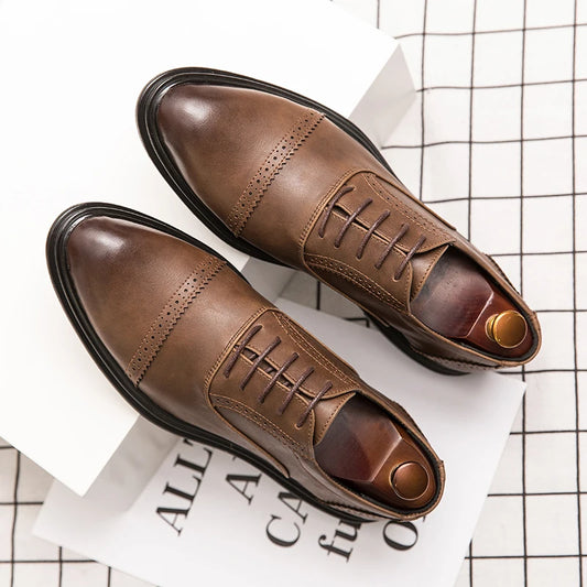 Step Up Your Game: Luxury Brogue Leather Oxford Shoes at RokstarModern. Elevate your footwear with these sophisticated kicks, designed for the modern man who values both style and quality. Make a statement with every step