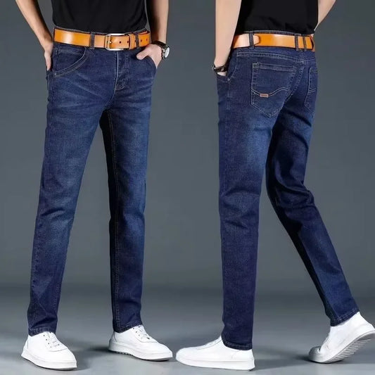 RokstarModern Straight Leg Casual Comfort Denim Pants – Versatile and Stylish for Everyday Wear