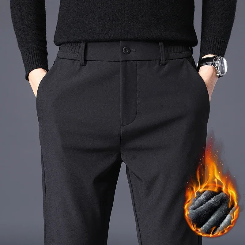 RokstarModern Fleece Lined Slim Pants – Sleek, Cozy, and Stylish for the Modern Man