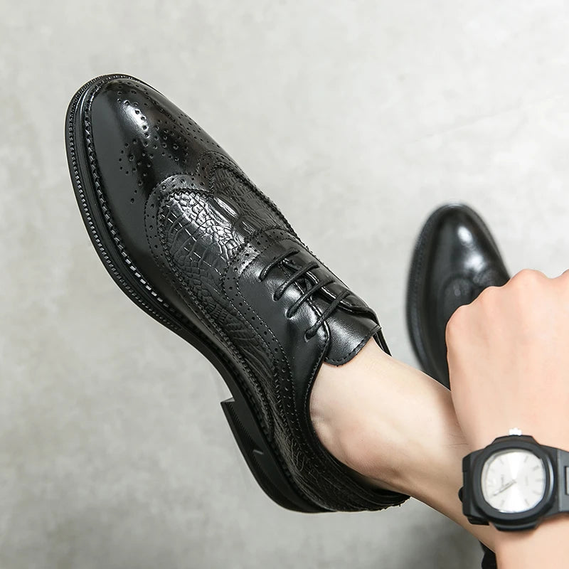 Kick Up Your Style: Brogue Dress Leather Shoes at RokstarModern. Classic elegance with a modern twist. Elevate your formal look with our sophisticated footwear