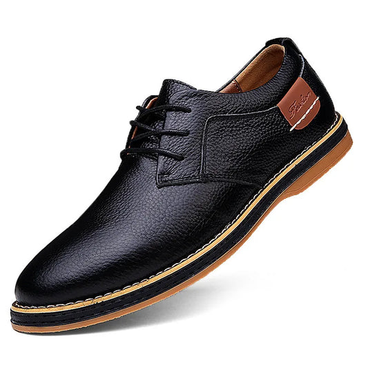 Genuine Leather Lace Up Italian Mens Casual Shoes