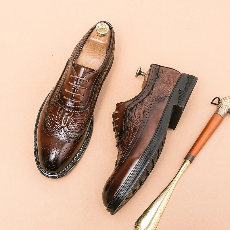 Kick Up Your Style: Brogue Dress Leather Shoes at RokstarModern. Classic elegance with a modern twist. Elevate your formal look with our sophisticated footwear