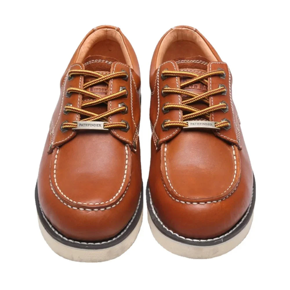 RokstarModern Genuine Leather Goodyear Welted Boots – Versatile Round-Toe Work Boots and Casual Boat Shoes