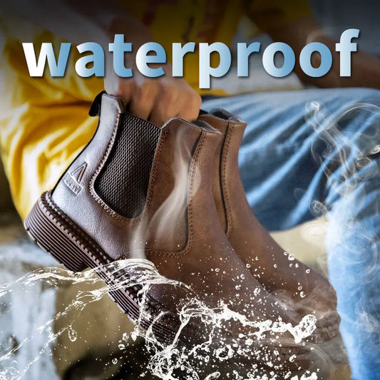 RokstarModern Waterproof Steel Toe Leather Boots – Durable, Comfortable, and Protective Workwear