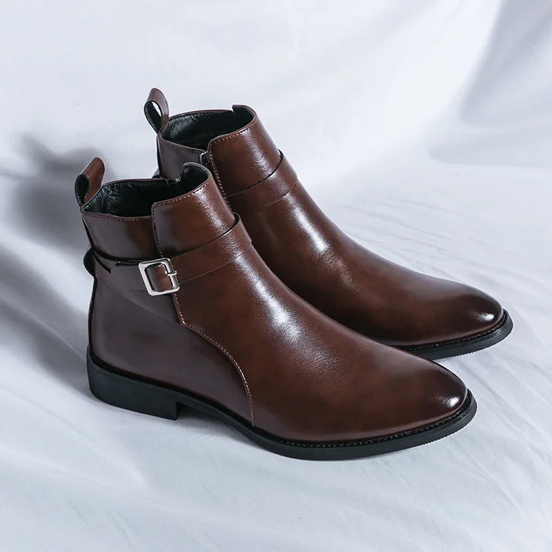 RokstarModern Chelsea Fashion Shoes – British-Inspired Leather Ankle Boots with Timeless Style