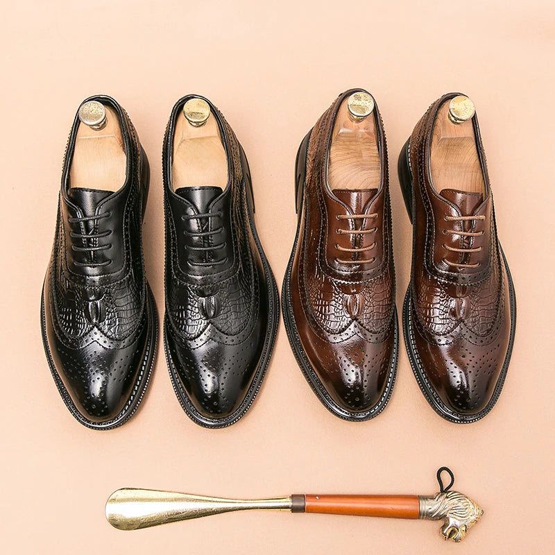 Kick Up Your Style: Brogue Dress Leather Shoes at RokstarModern. Classic elegance with a modern twist. Elevate your formal look with our sophisticated footwear