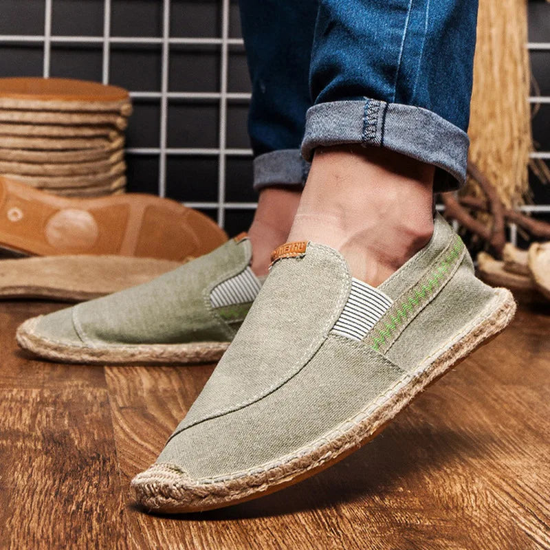 RokstarModern Men's Casual Vintage Loafers – Soft Hemp Shoes