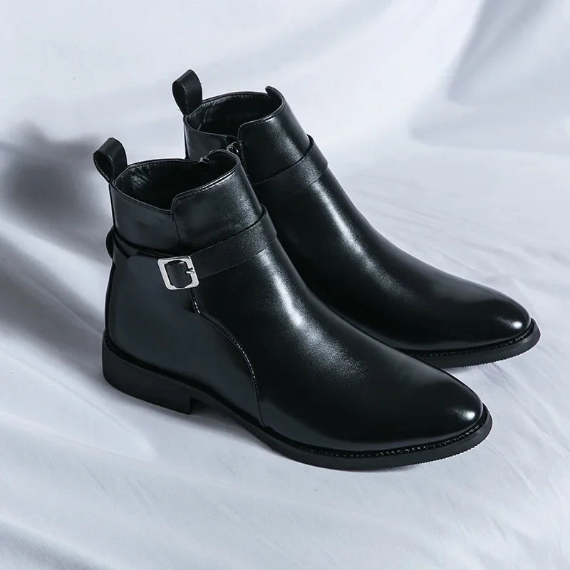 RokstarModern Chelsea Fashion Shoes – British-Inspired Leather Ankle Boots with Timeless Style