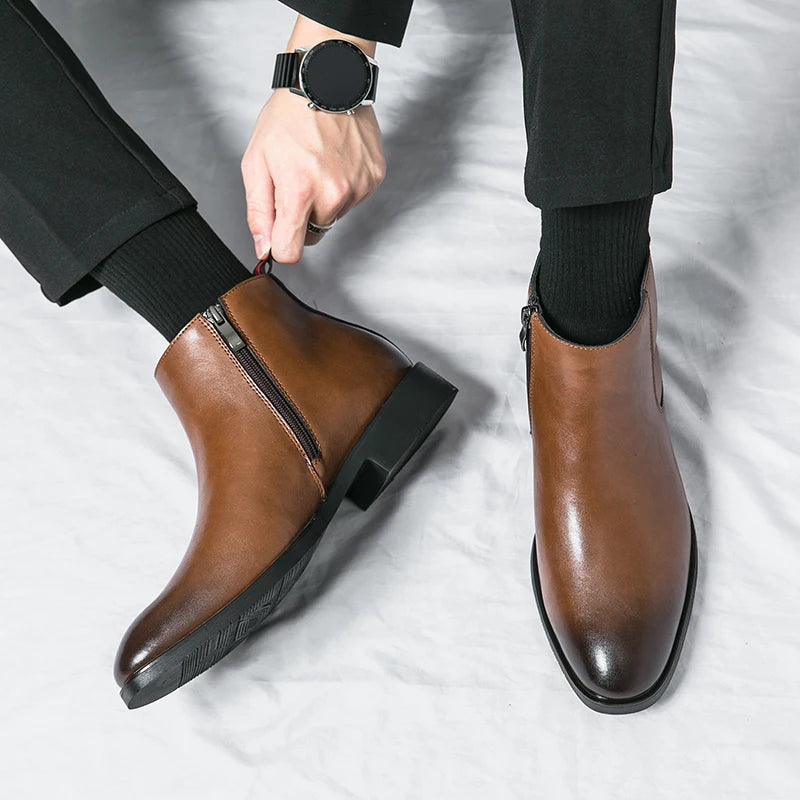 Step Up Your Style! Embrace Effortless Cool with Our Concise Leather Boots at RokstarModern. Crafted for the modern man who values both elegance and comfort. Elevate every step. Shop now