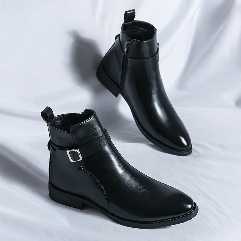 RokstarModern Chelsea Fashion Shoes – British-Inspired Leather Ankle Boots with Timeless Style