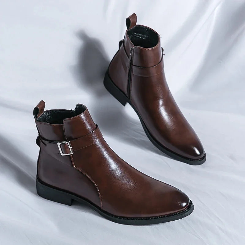 RokstarModern Chelsea Fashion Shoes – British-Inspired Leather Ankle Boots with Timeless Style